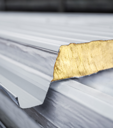 Sandwichpaneel doorsnede met isolatiekern